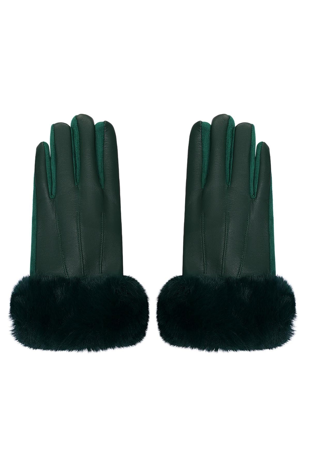 Gants avec fausse fourrure et aspect cuir - Apollodrop