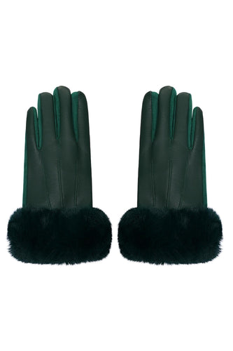 Gants avec fausse fourrure et aspect cuir - Apollodrop
