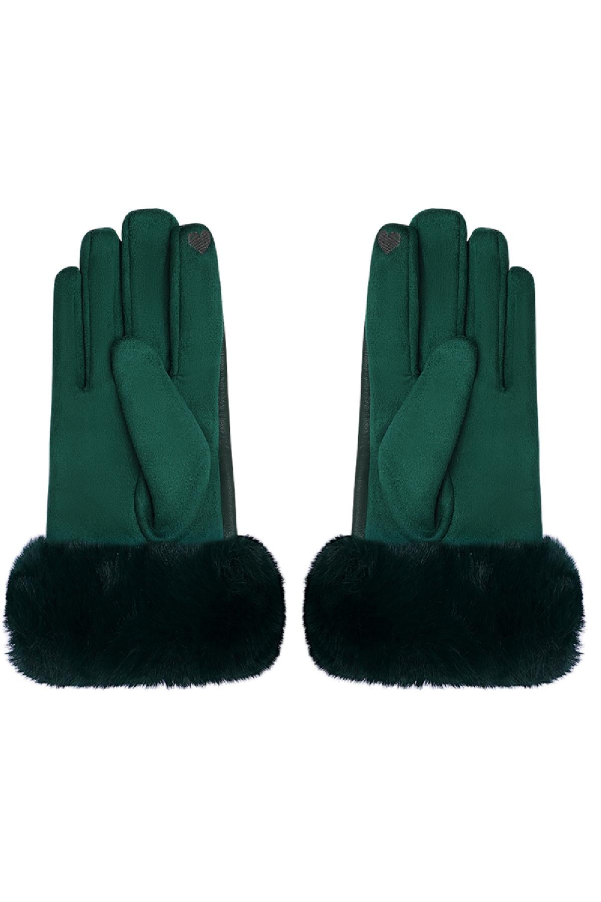 Gants avec fausse fourrure et aspect cuir - Apollodrop