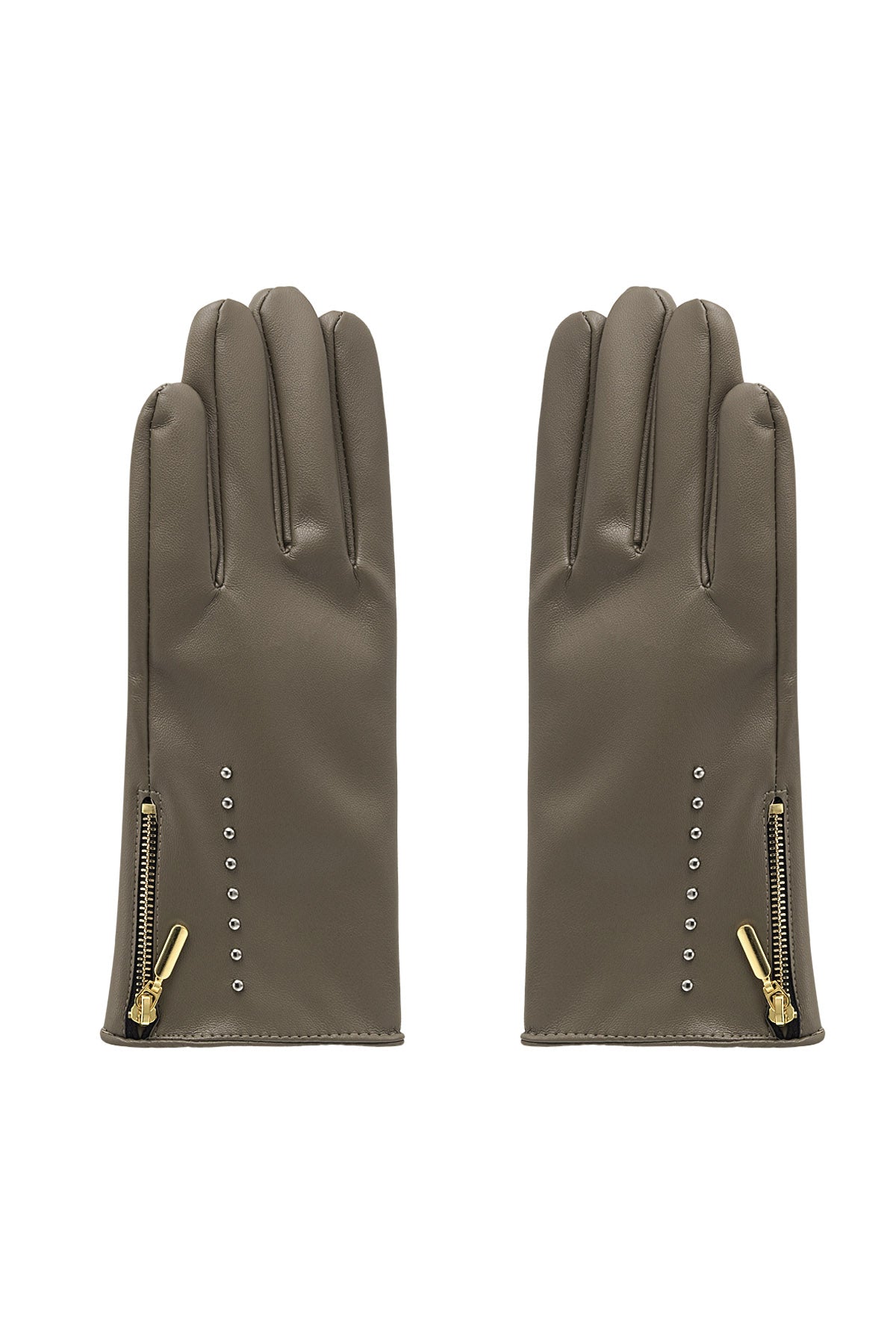 Gants PU avec clous et fermeture éclair - Apollodrop