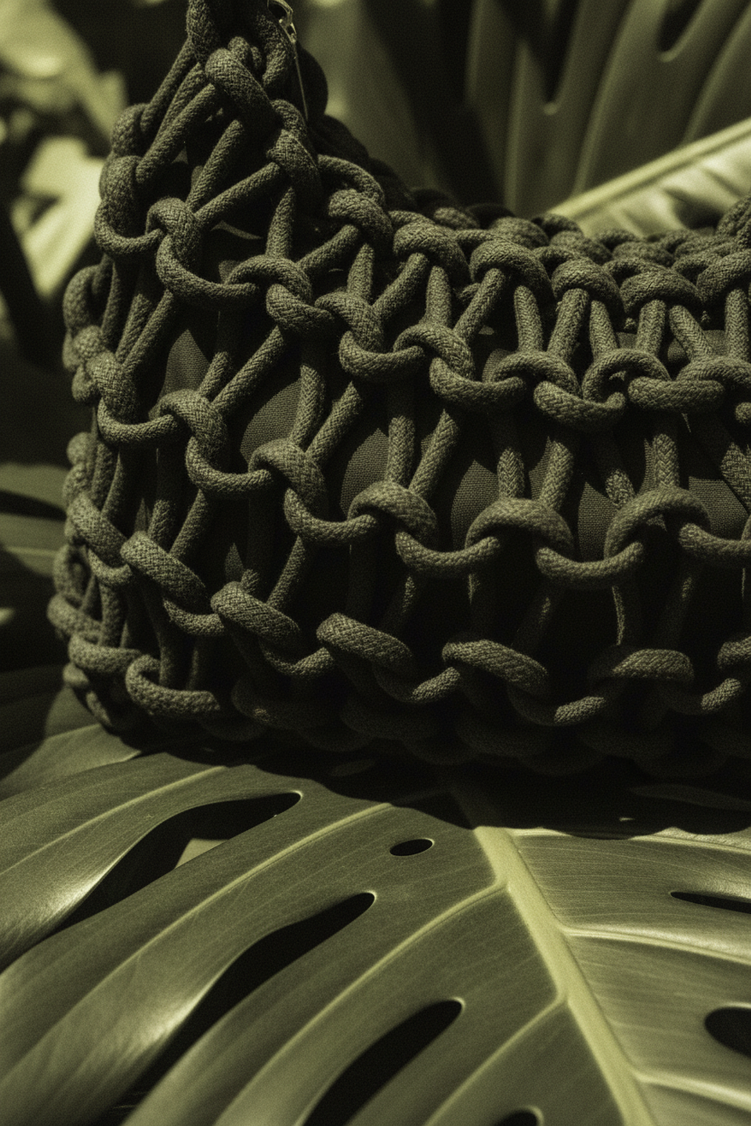 Gimme® Sac Tissage Corde - Macro Détail Corde Tressée