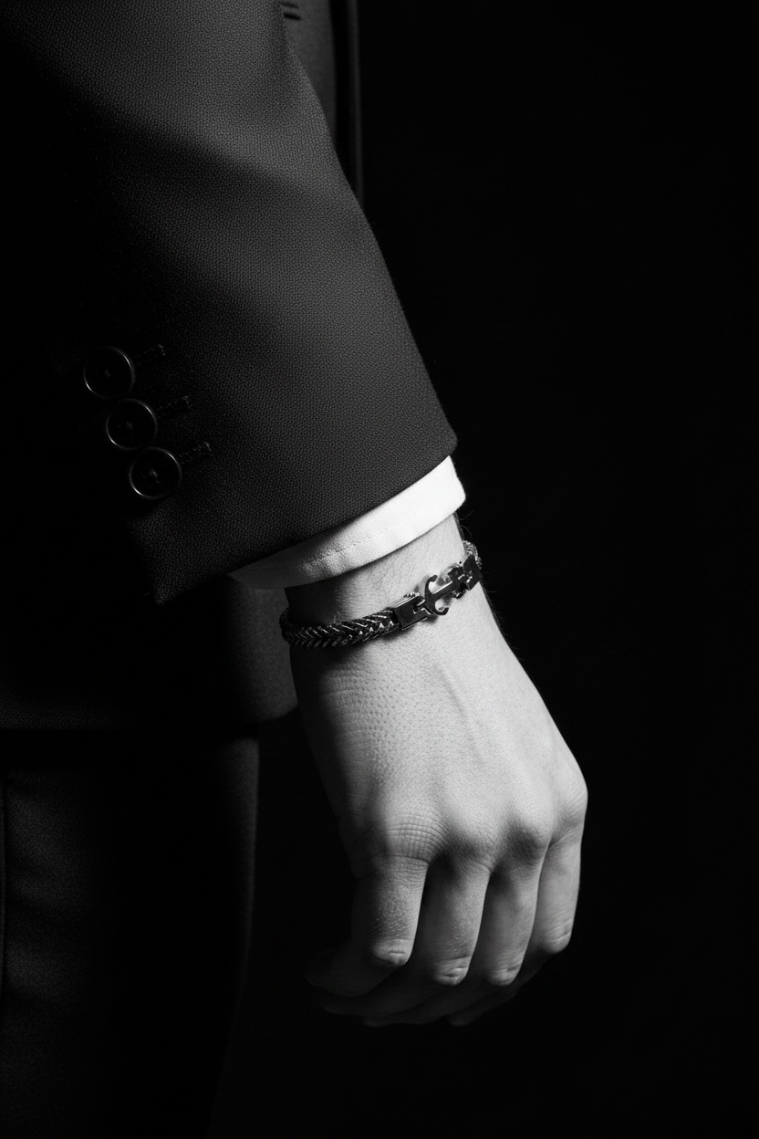 Bracelet VELKA manchette ancre — lifestyle costume charcoal
