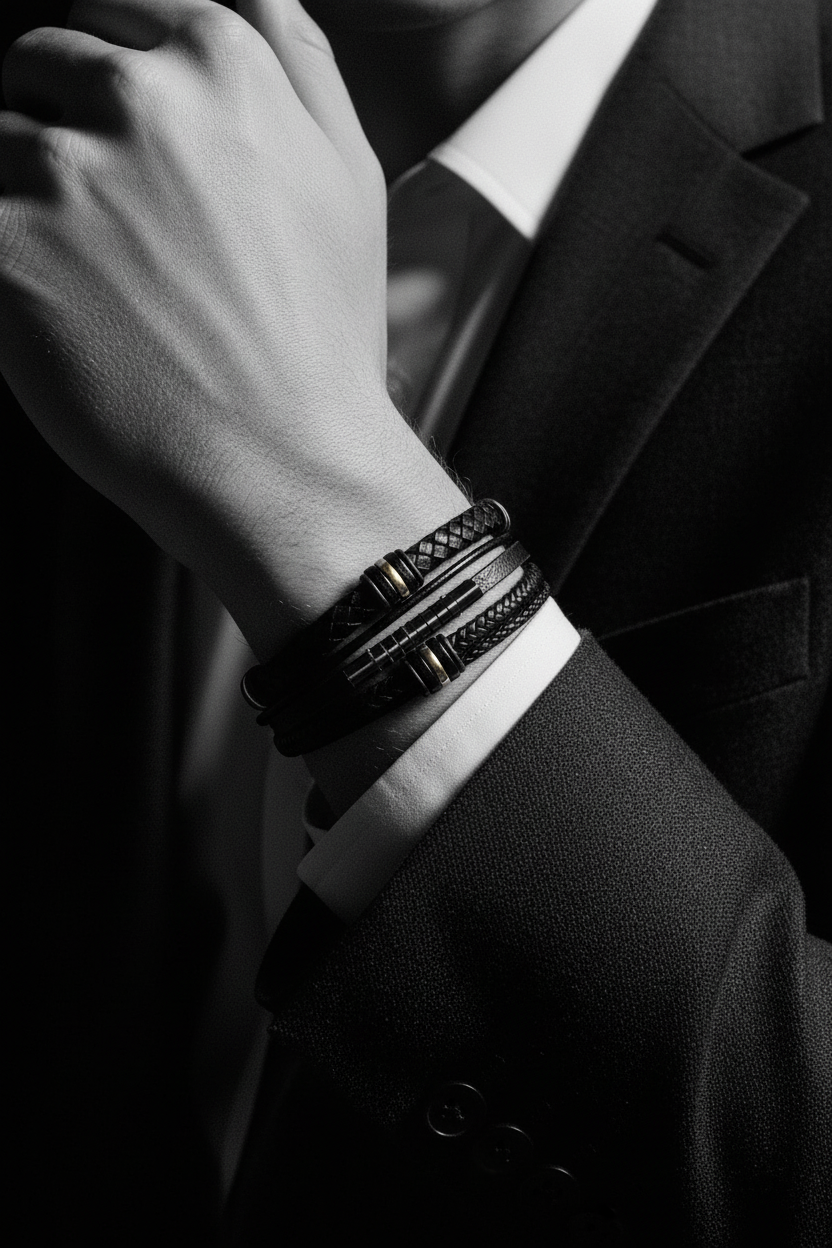 Bracelet VELKA tressé anneaux dorés — lifestyle costume charcoal