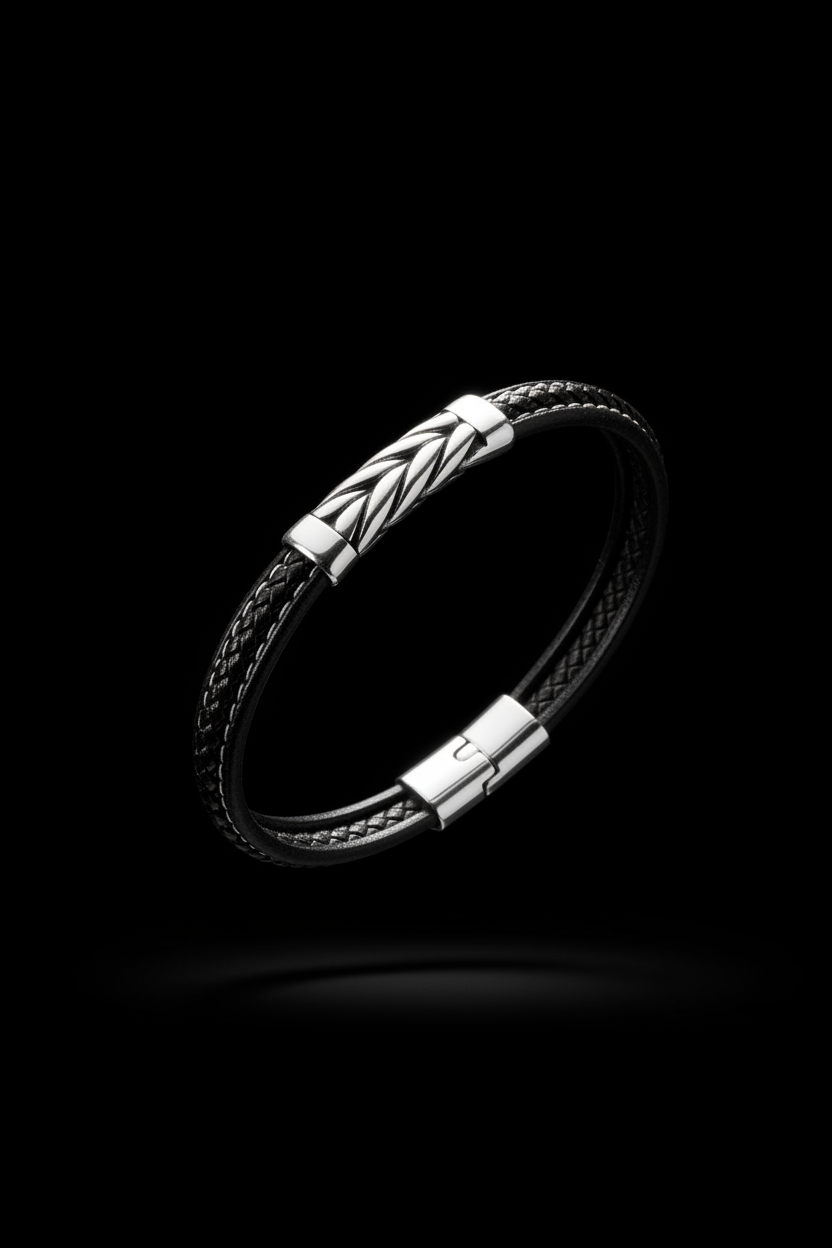 Bracelet VELKA tressé — macro détail tressage