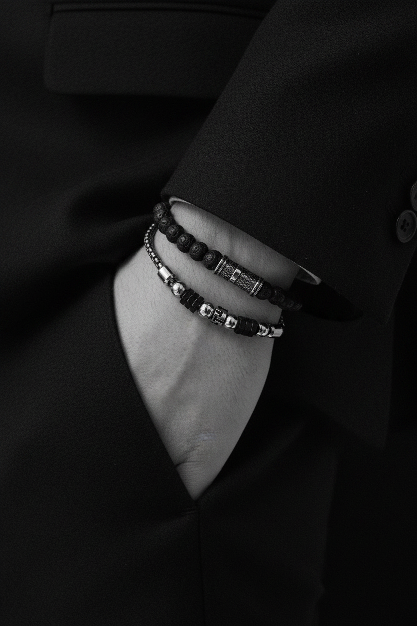 Bracelet VELKA avec breloques — lifestyle costume charcoal