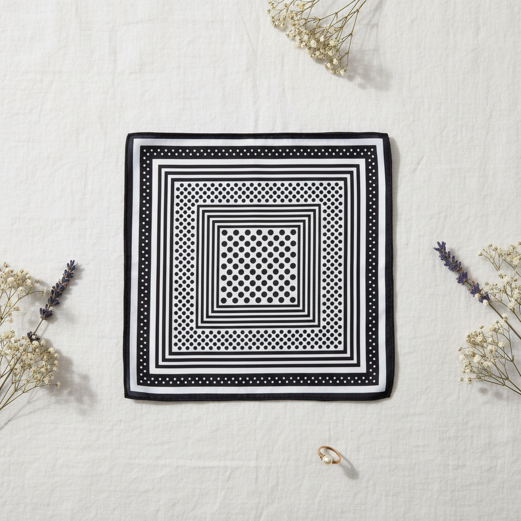 Bandana à pois flat lay