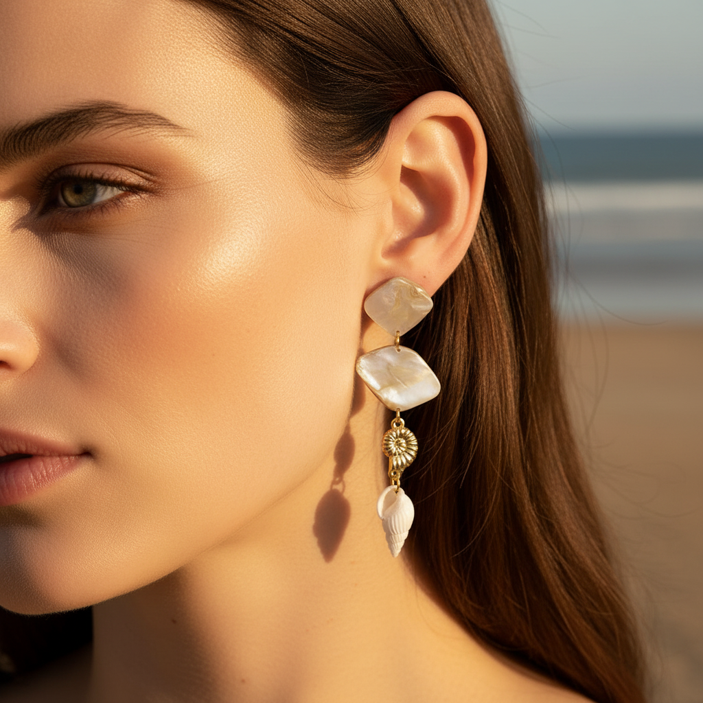 Boucles coquillage close-up oreille
