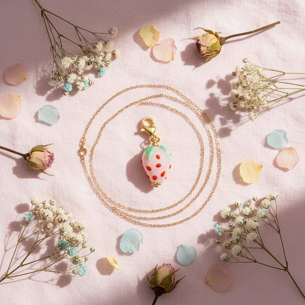 Charme fraise flat lay