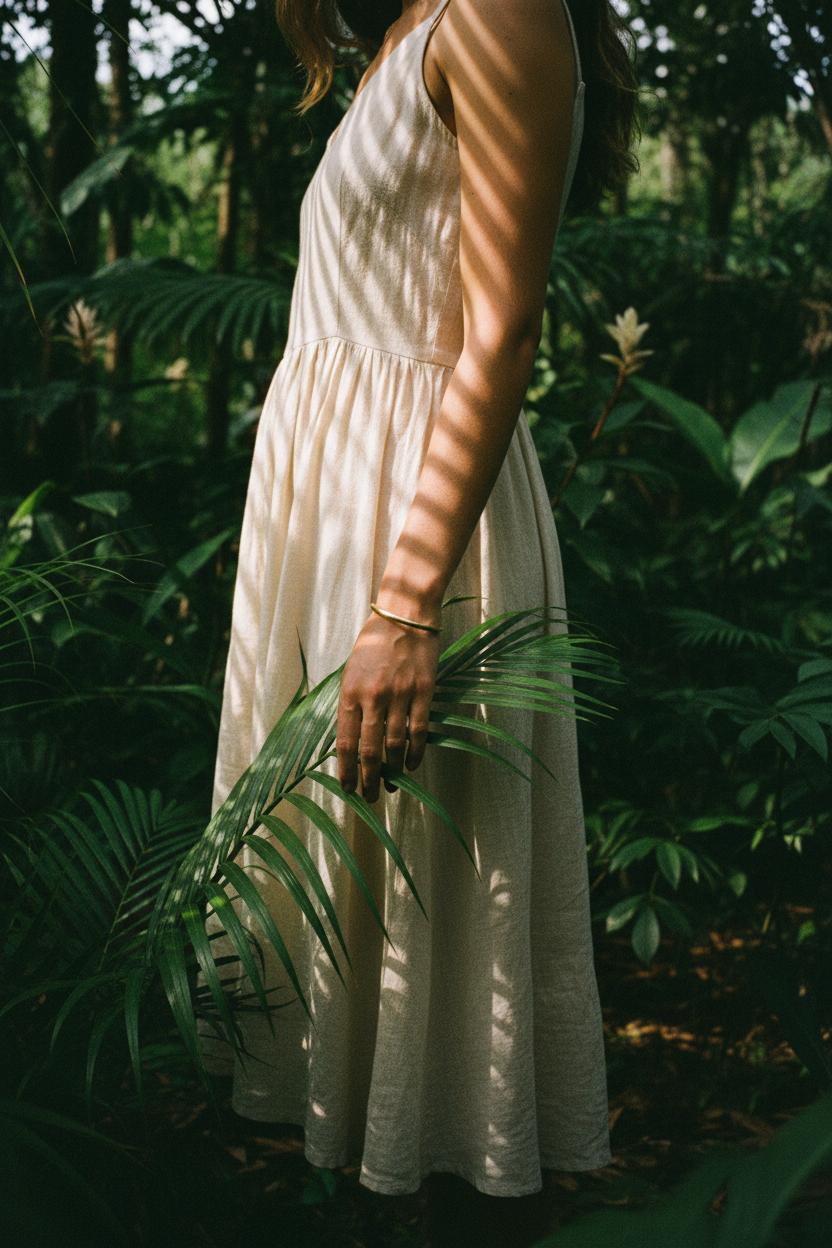 Bracelet Lumé brossé 4mm — porté jungle