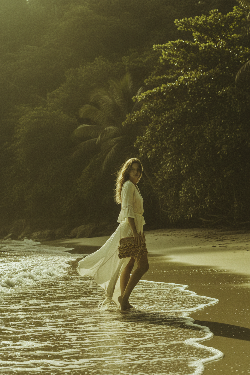 Gimme® Clutch Paille Tressée Kaki - Lifestyle Plage Tropicale