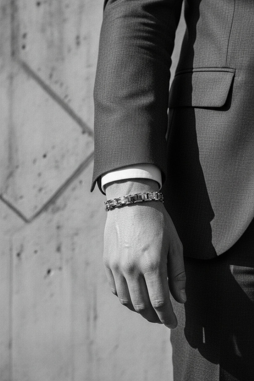 Bracelet VELKA acier maillons — lifestyle costume charcoal