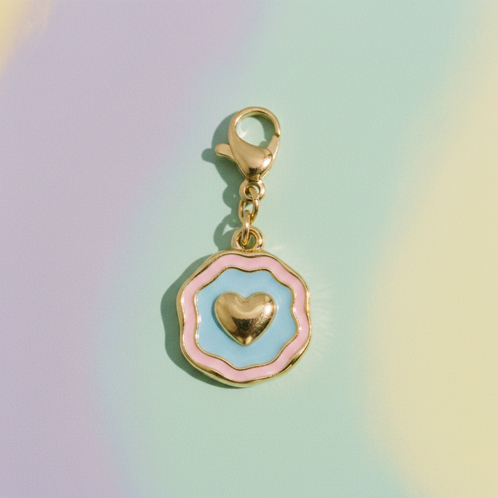 Charm cœur — macro émail