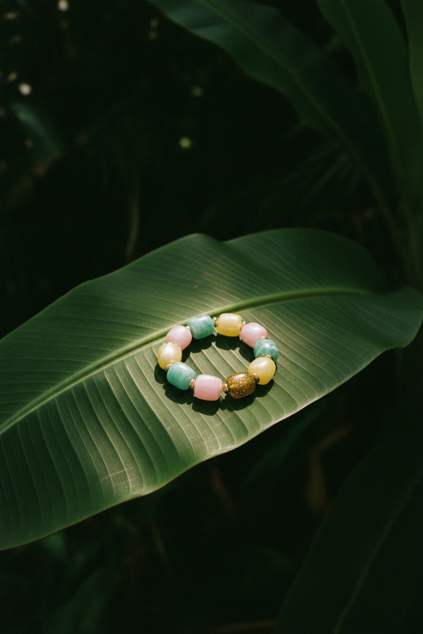 Bracelet perles Gimme — hero feuille bananier