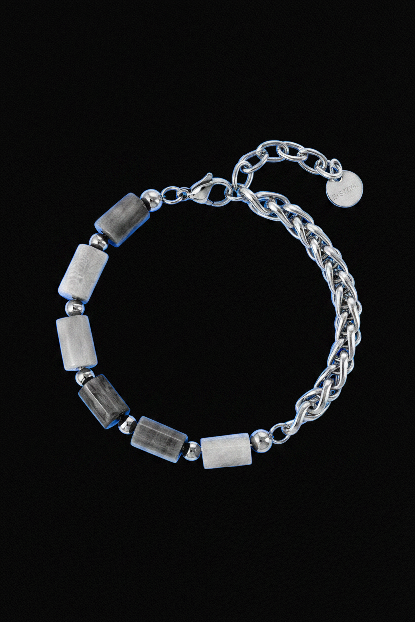Bracelet VELKA mi-chaîne mi-charms — lévitation diagonal