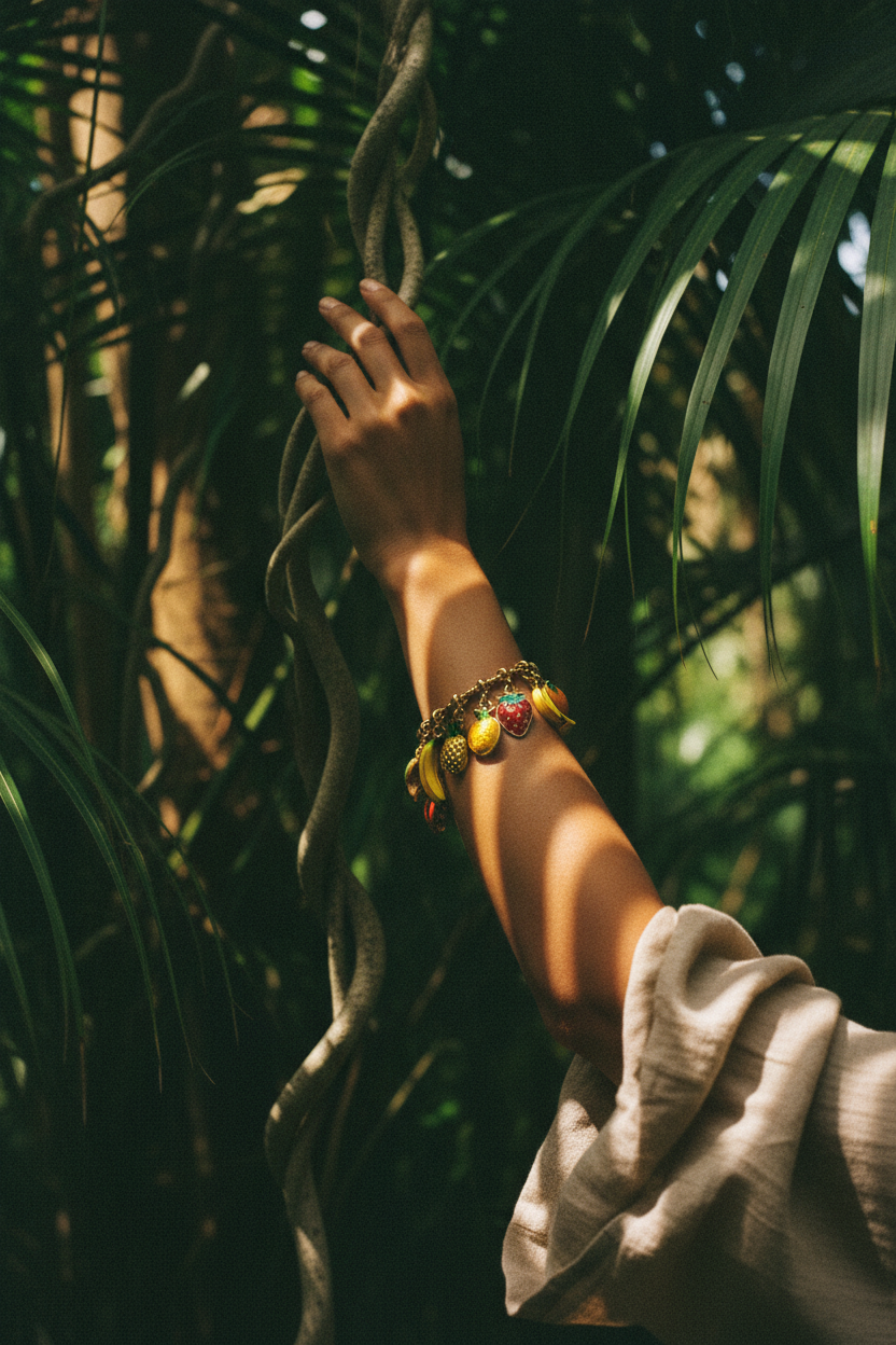 Bracelet breloques fruitées - lifestyle jungle lianes
