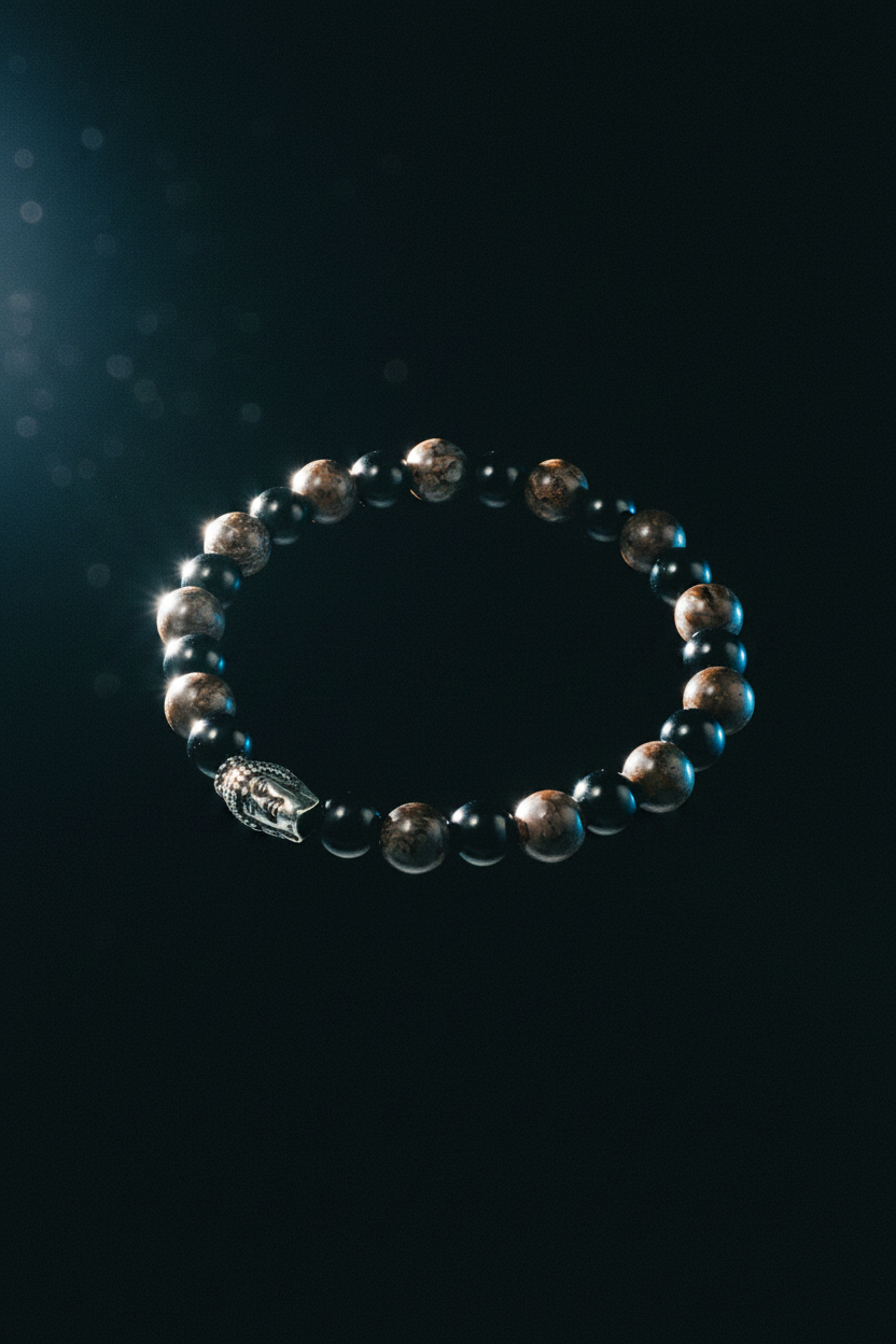 Bracelet VELKA perles — lévitation fond noir