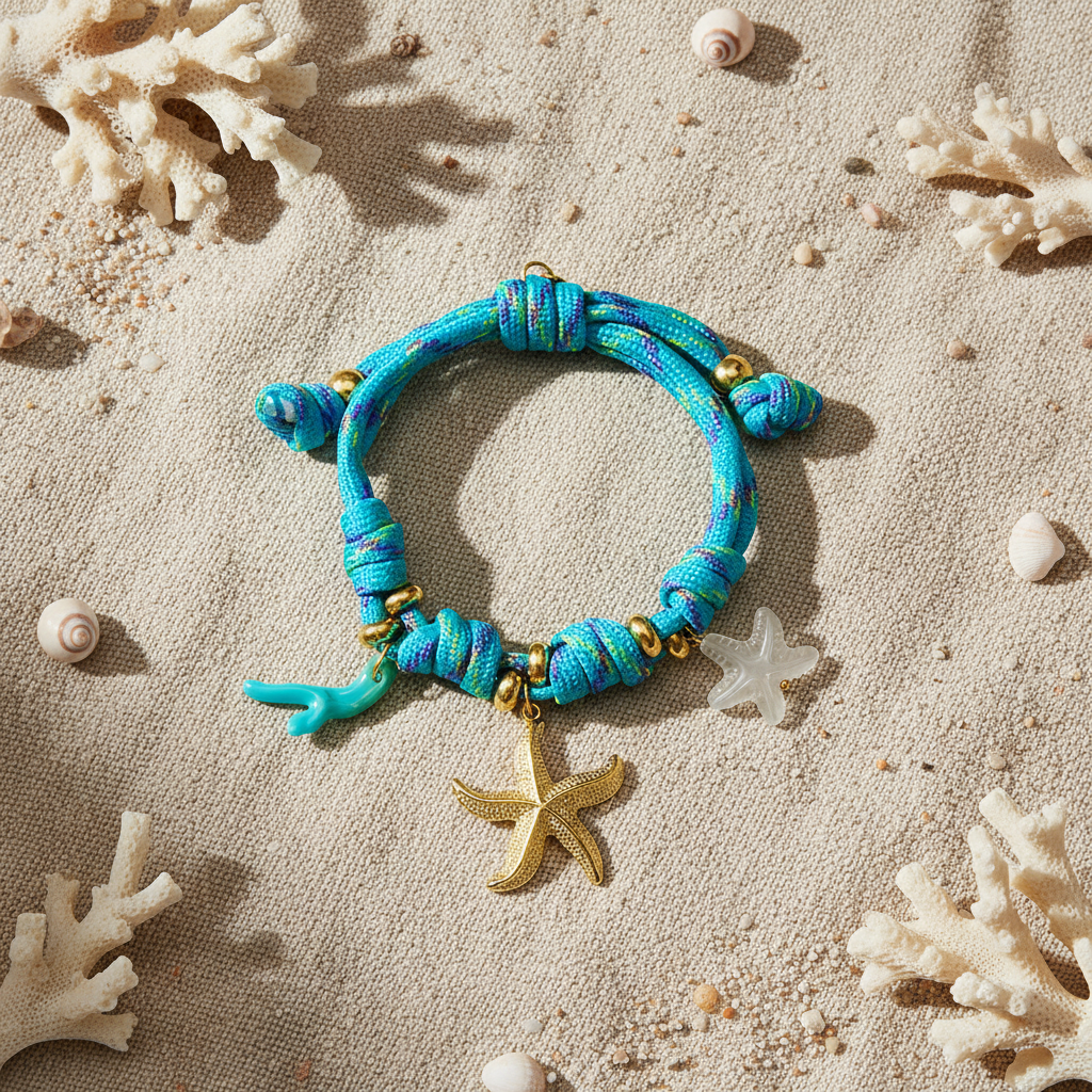 Bracelet étoile de mer flat lay