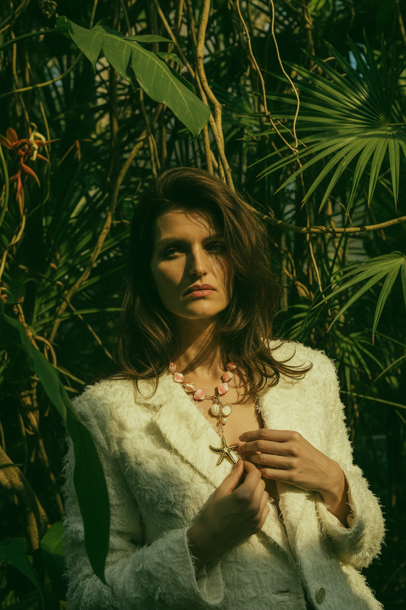 Collier Lumé étoile de mer — porté pendentif jungle