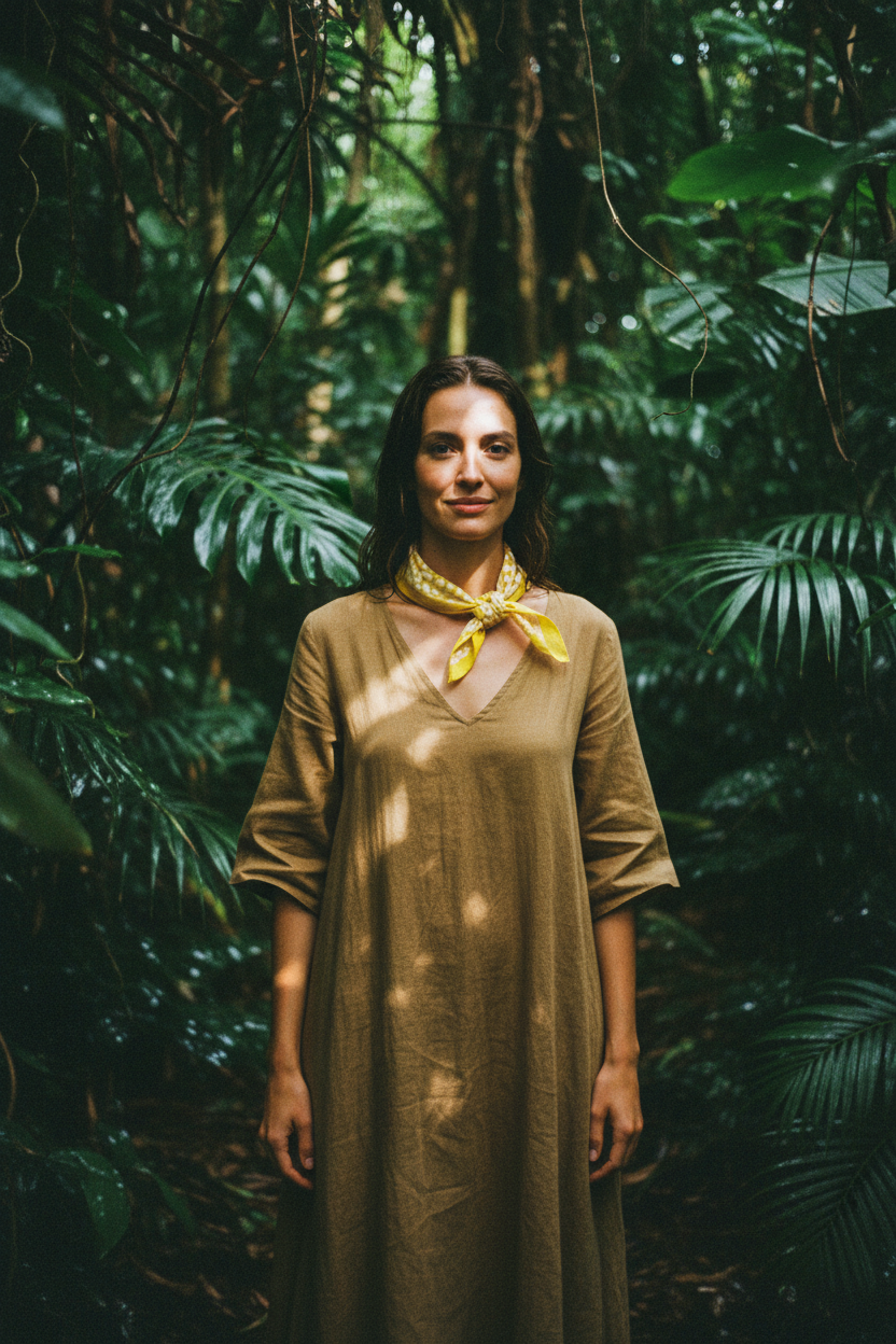 Bandana Gimme imprimé animal — porté cou jungle