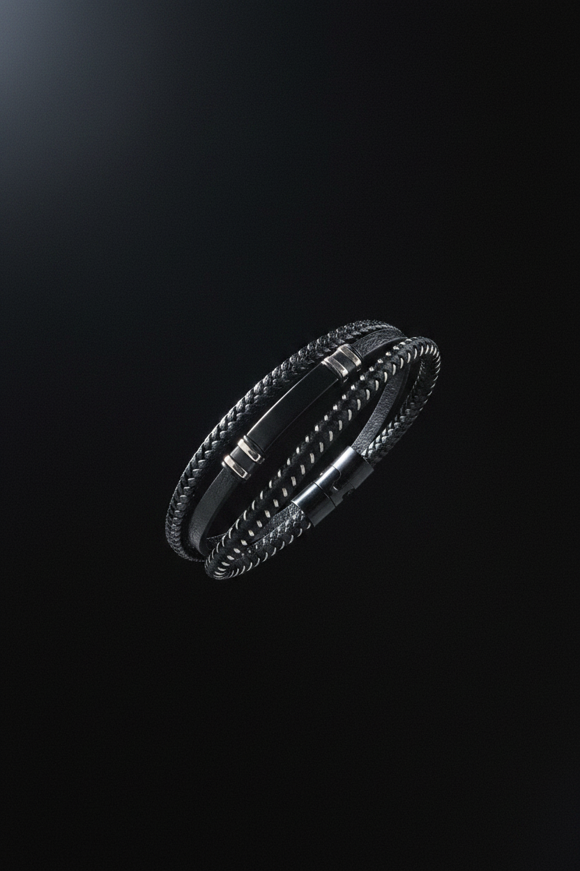 Bracelet VELKA double tressé casual — lévitation diagonal