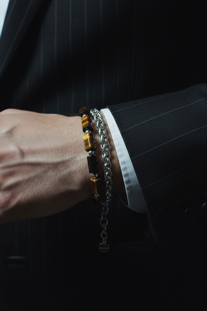 Bracelet VELKA mi-chaîne mi-charms — lifestyle béton