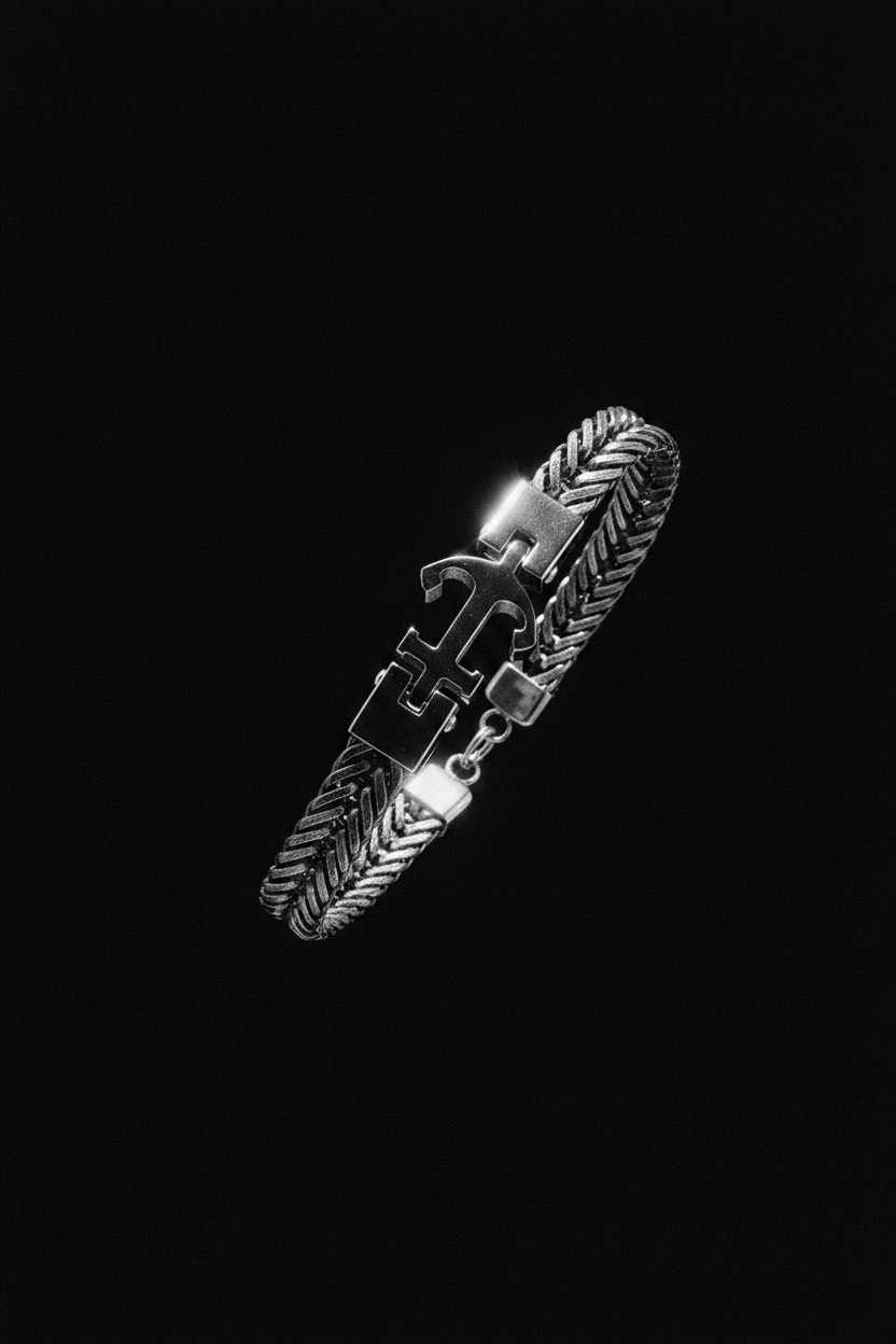 Bracelet VELKA manchette ancre — lévitation diagonal