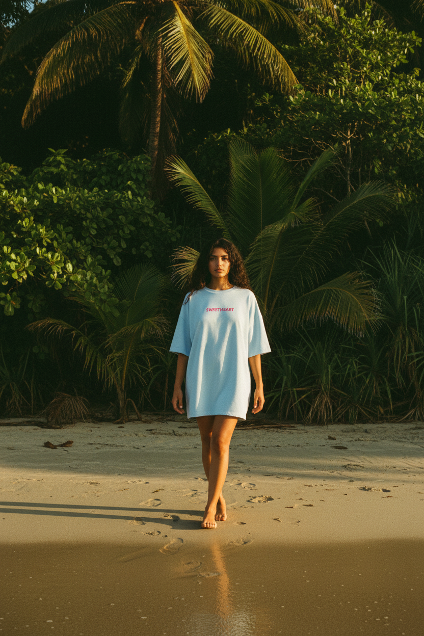 Gimme® T-shirt Tricoté Sweetheart Bleu - Lifestyle Plage Tropicale