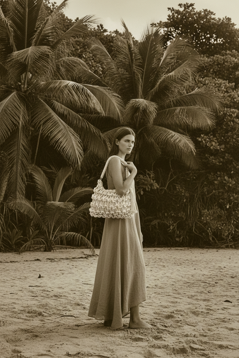 Gimme® Sac Tissage Corde Plage Blanc Cassé - Lifestyle Plage Tropicale