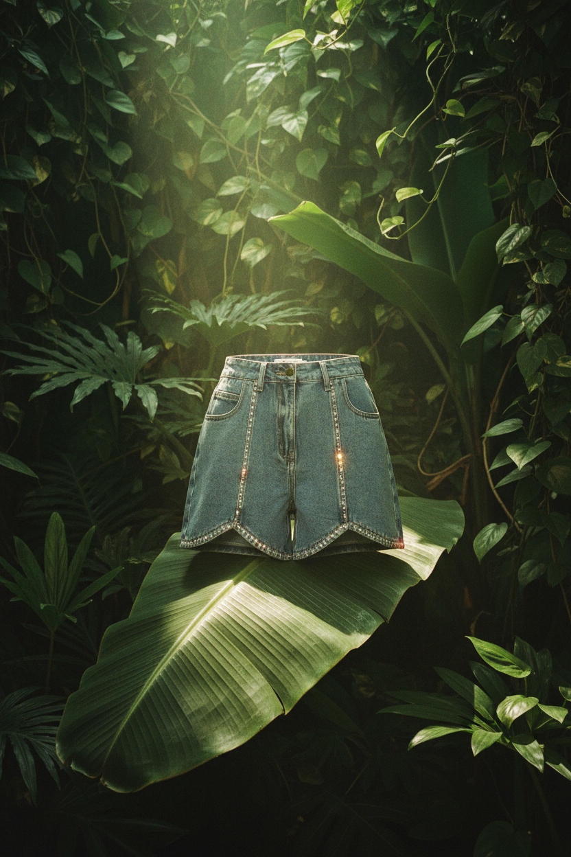 Short Gimme jean strass — couverture hero feuille bananier