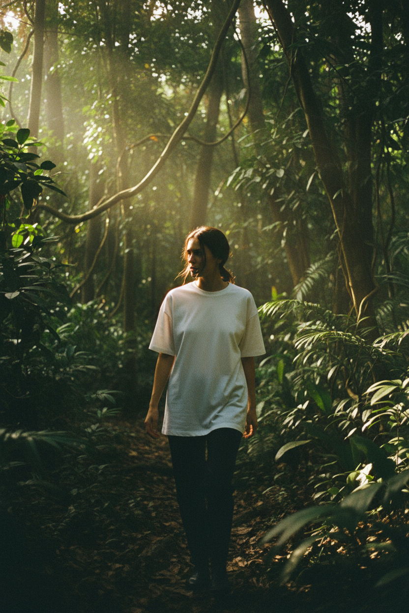 T-shirt Gimme unie — porté jungle