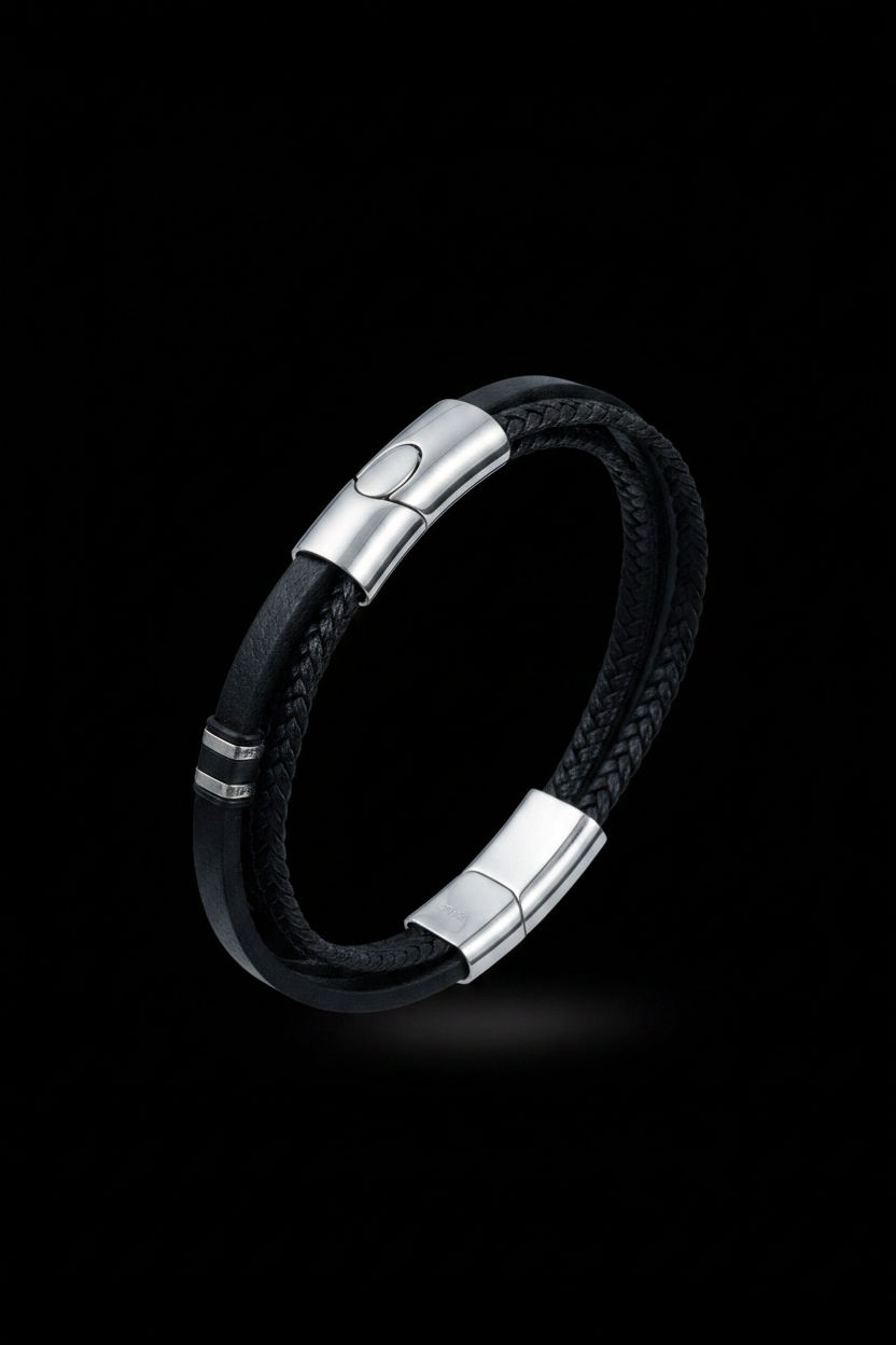 Bracelet VELKA double tressé casual — macro détail tressage