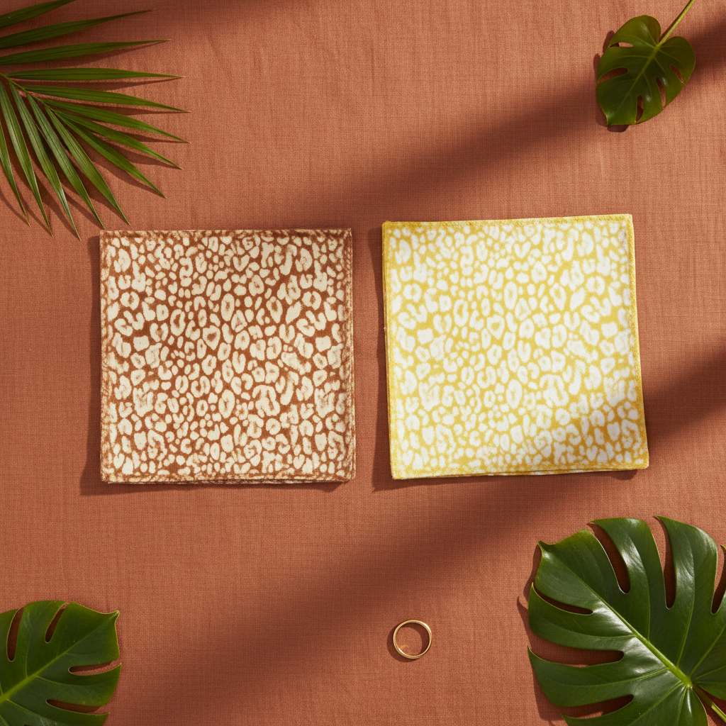 Bandana imprimé animal flat lay
