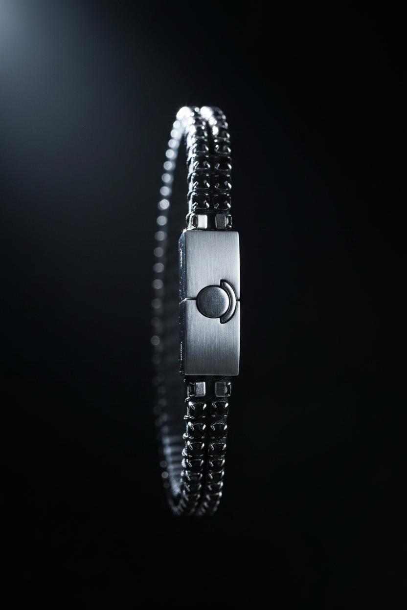 Bracelet VELKA aimanté — macro détail fermoir magnétique
