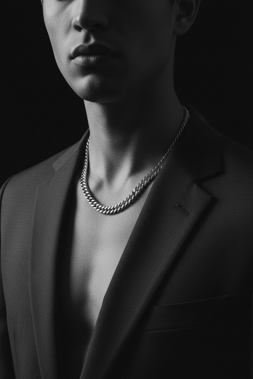 Collier VELKA chaîne — lifestyle costume charcoal
