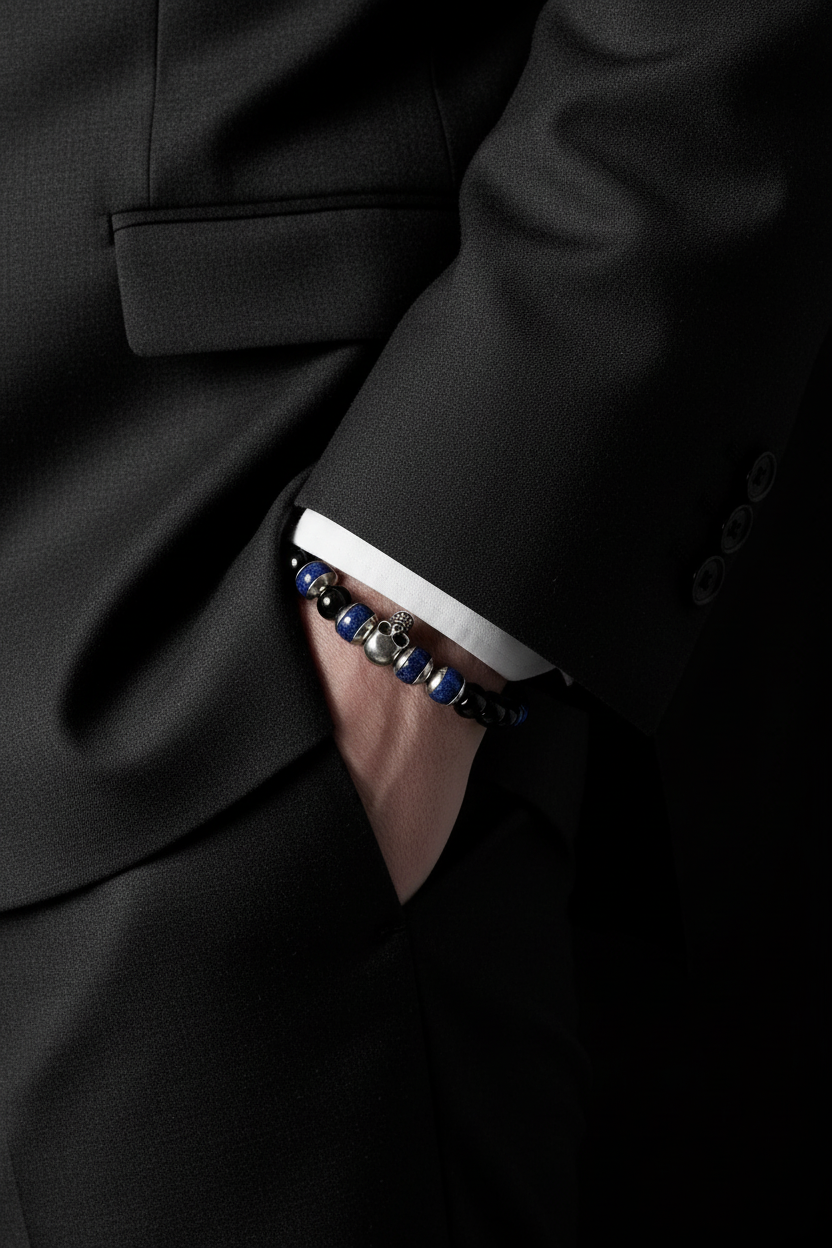 Bracelet VELKA perles skull — lifestyle costume charcoal
