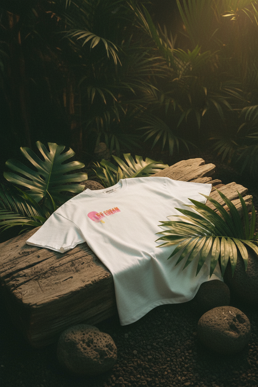 Gimme® T-shirt blanc - still life bois flotté jungle