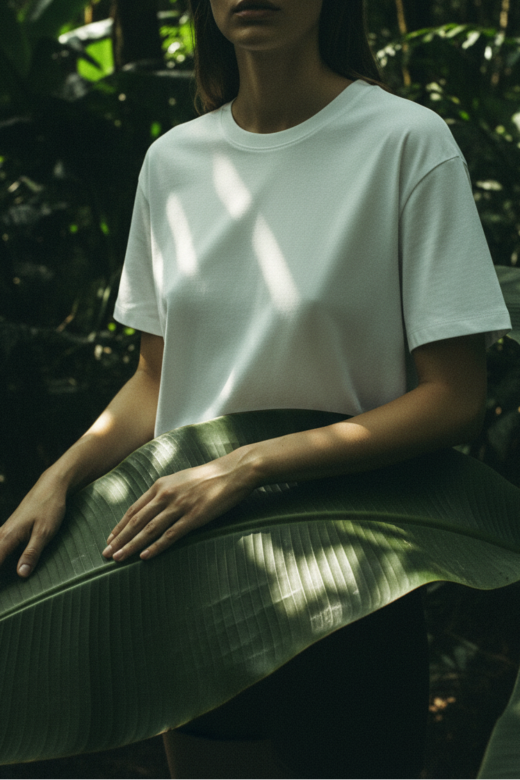 T-shirt Gimme unie — main feuille bananier