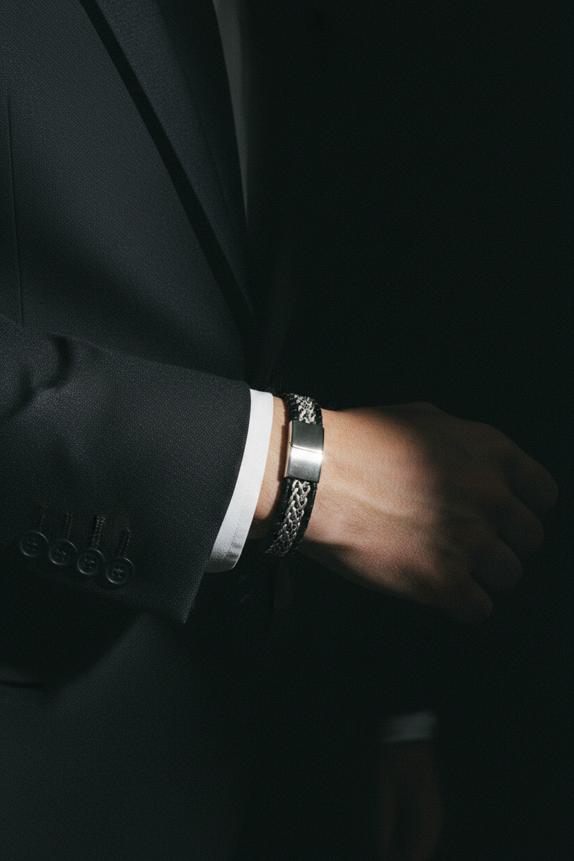 Bracelet VELKA cuir — lifestyle costume charcoal