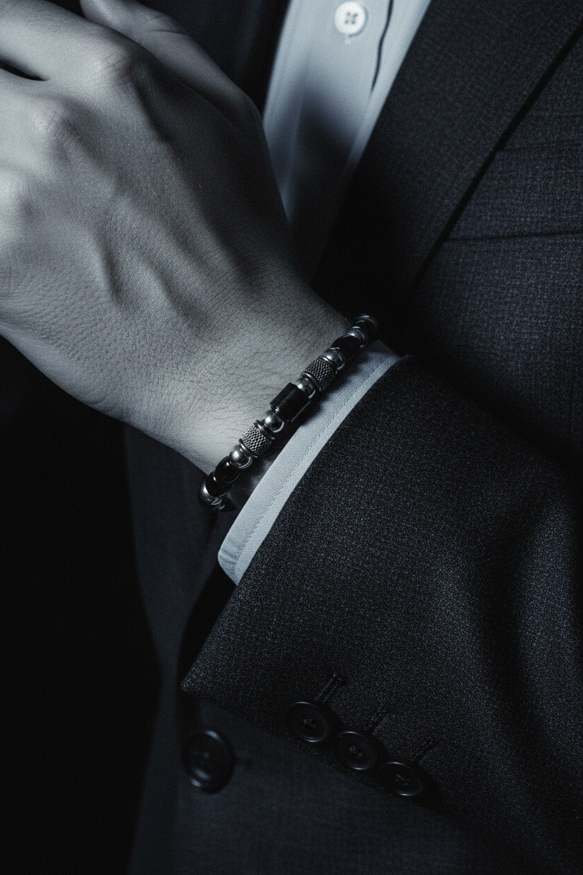 Bracelet VELKA zénith argent noir — lifestyle costume
