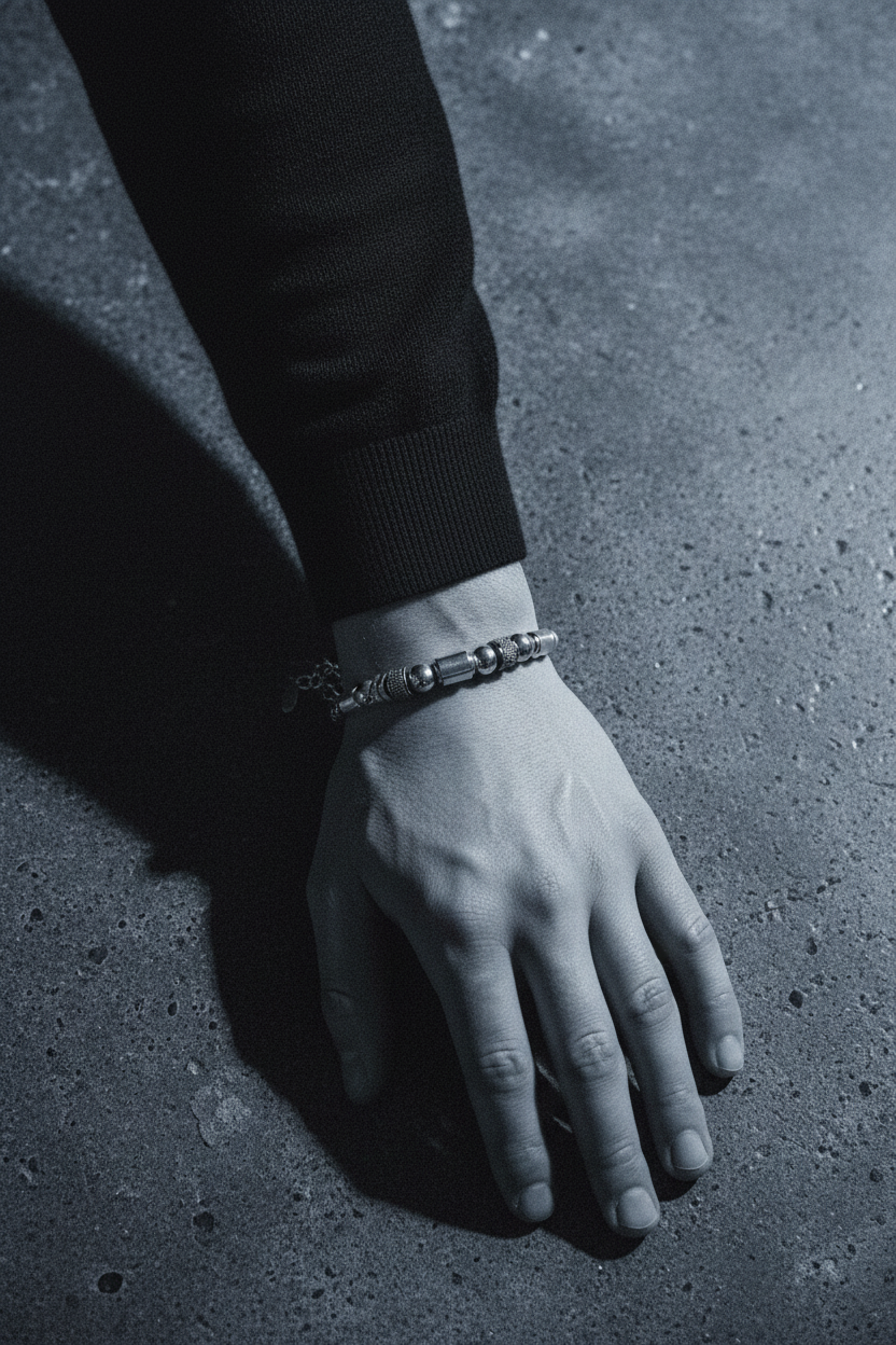 Bracelet VELKA oméga wrap — lifestyle béton col roulé