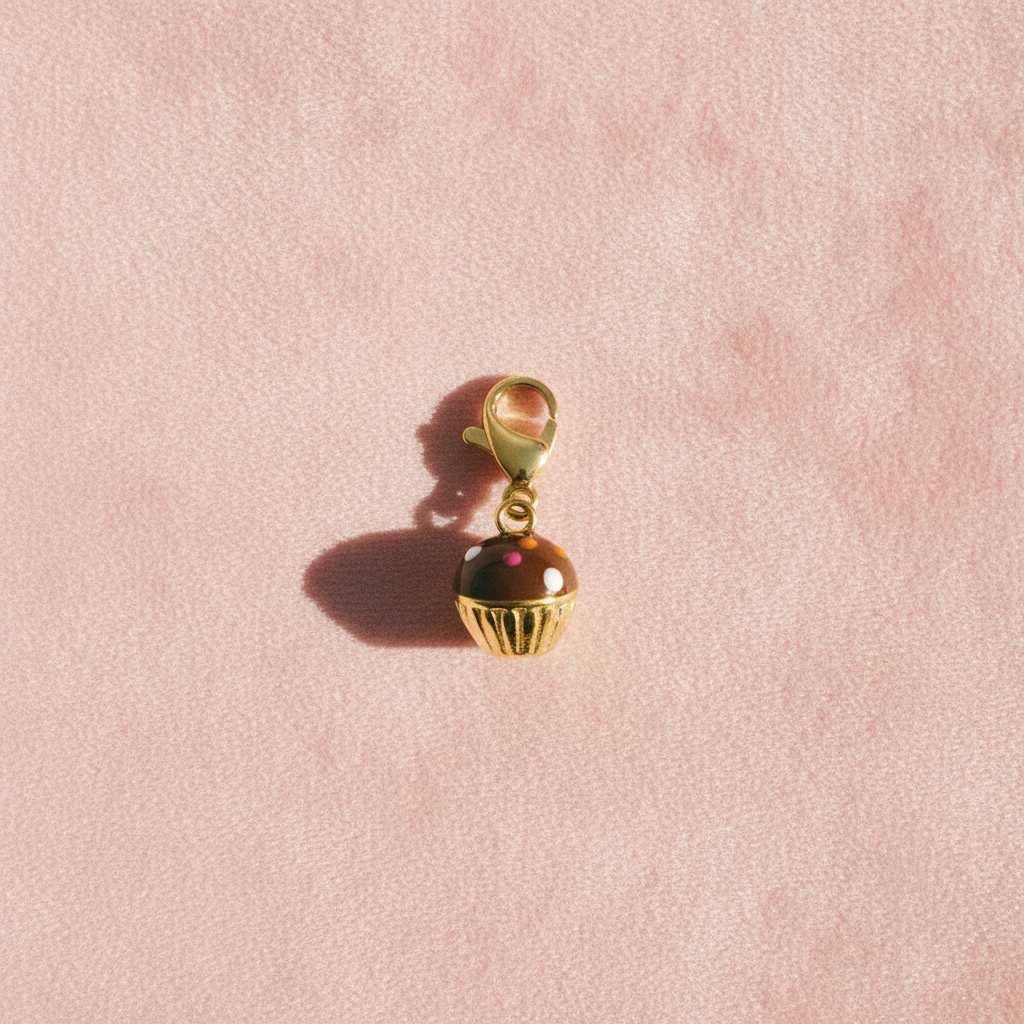 Charm cupcake — flat lay velours rose