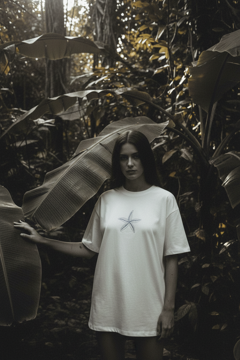 T-shirt Gimme motifs plage — main feuille bananier