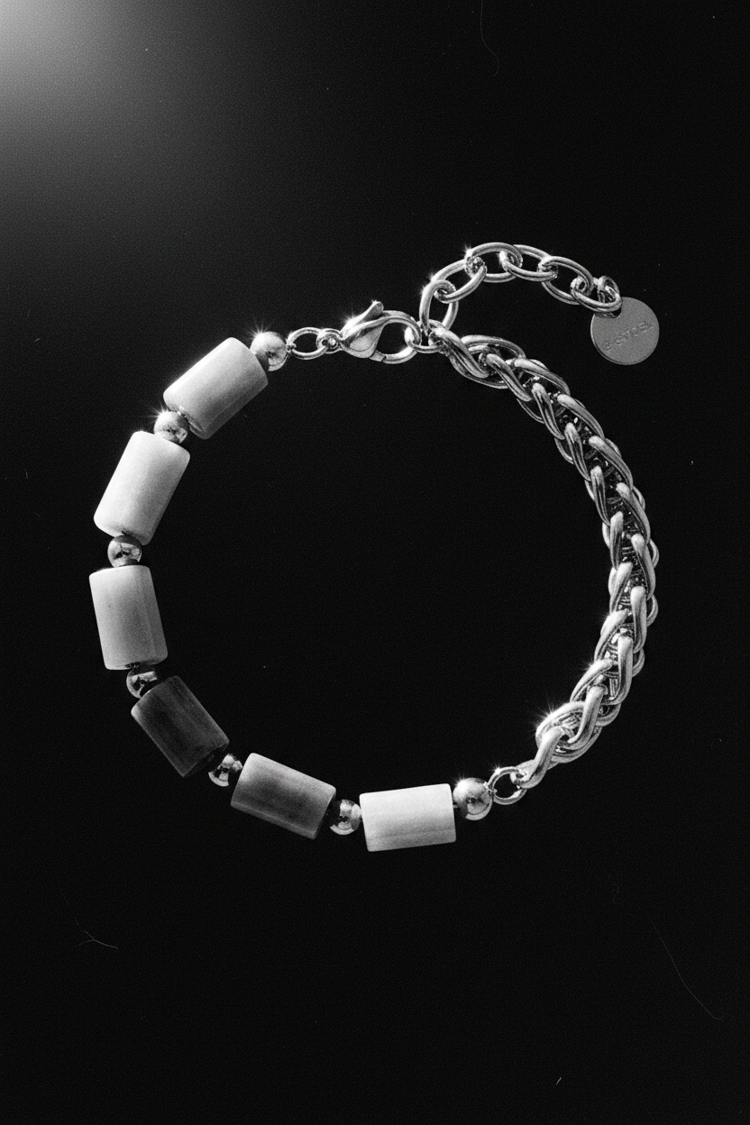 Bracelet VELKA mi-chaîne mi-charms — lévitation angle