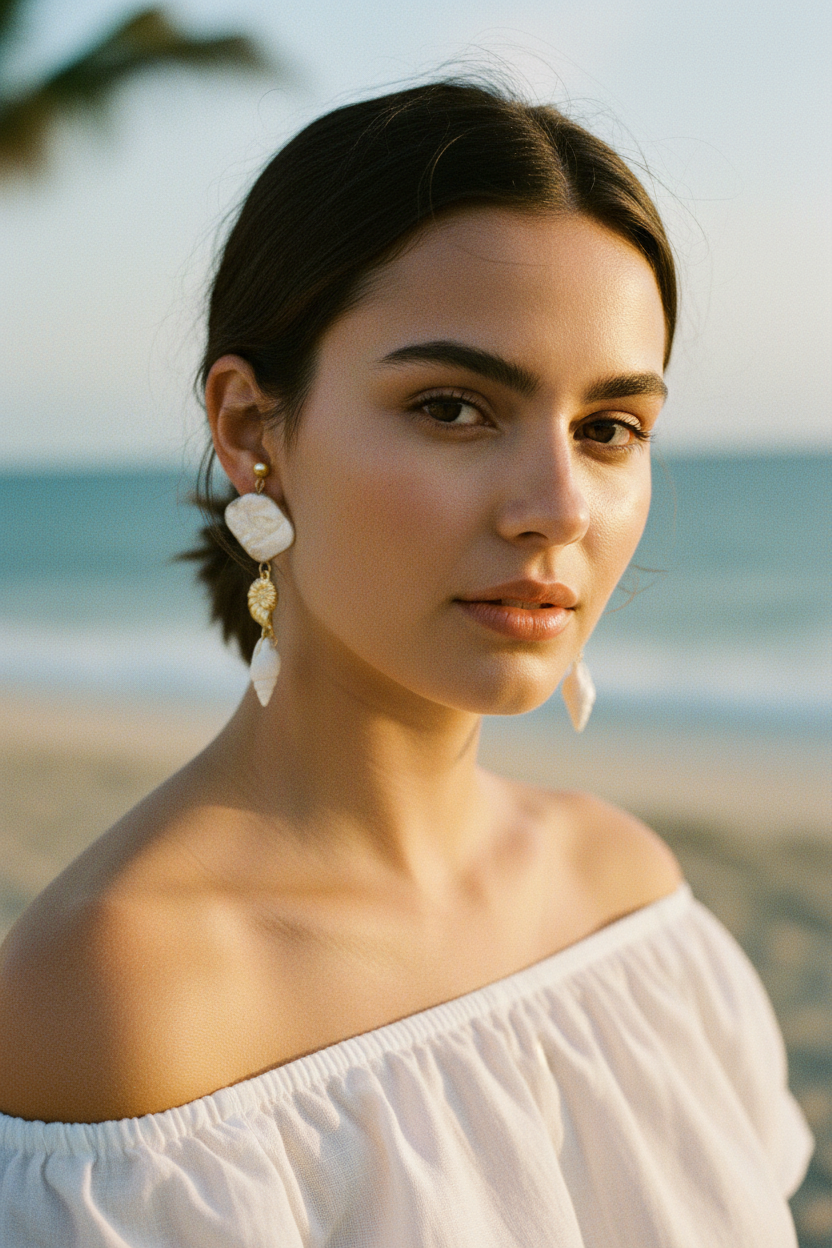 Boucles coquillage portées lifestyle