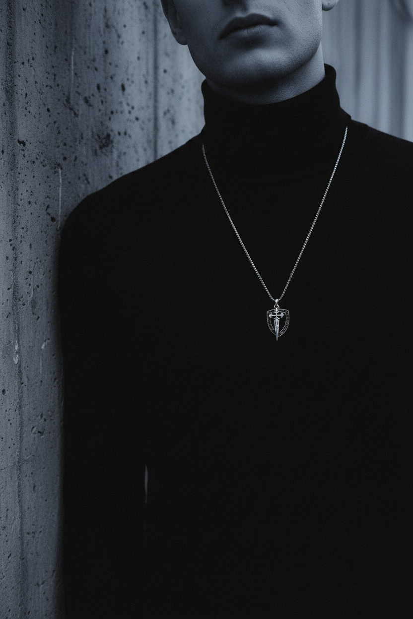 Collier VELKA chevalier — lifestyle béton col roulé