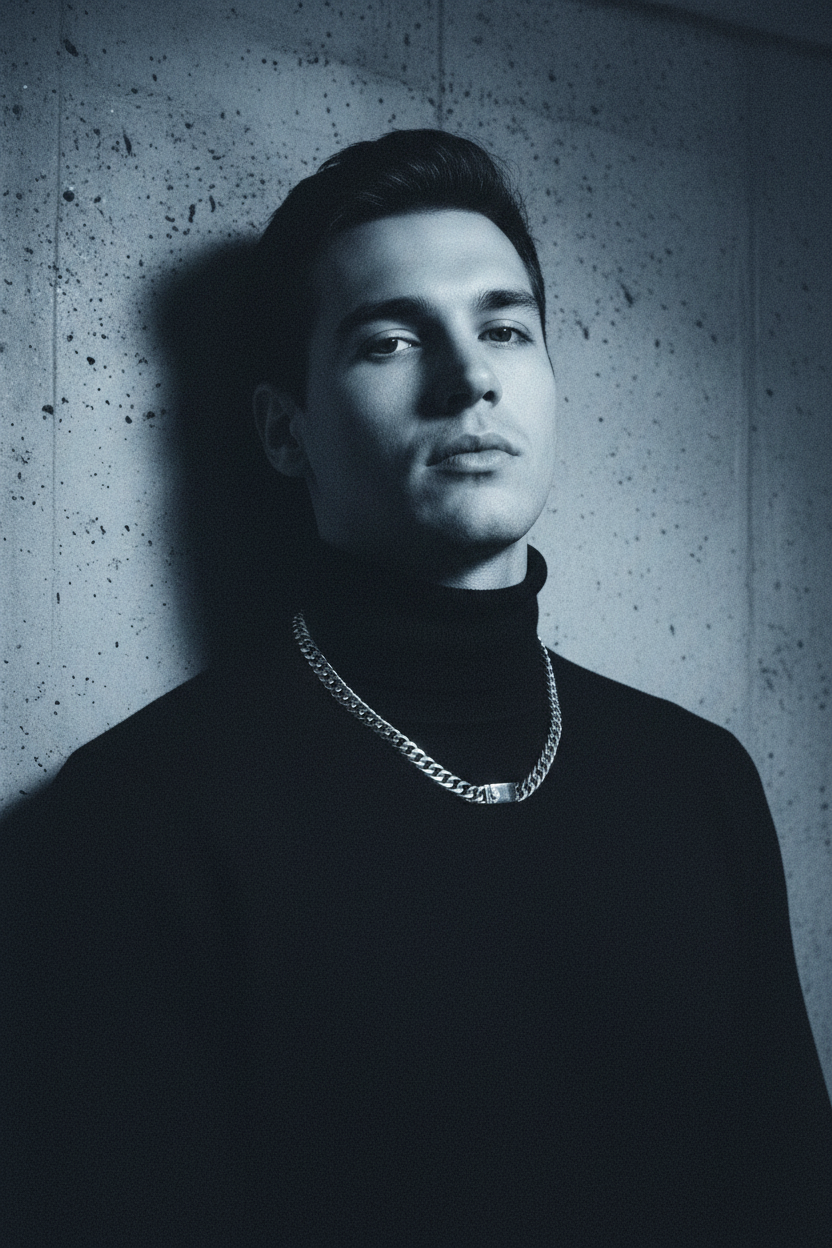 Collier VELKA chaîne — lifestyle béton col roulé