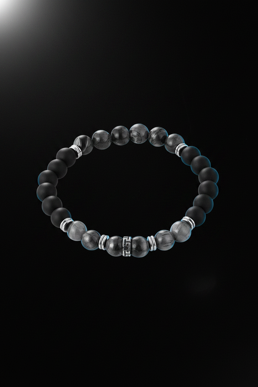 Bracelet VELKA perles marron noir — lévitation horizontal