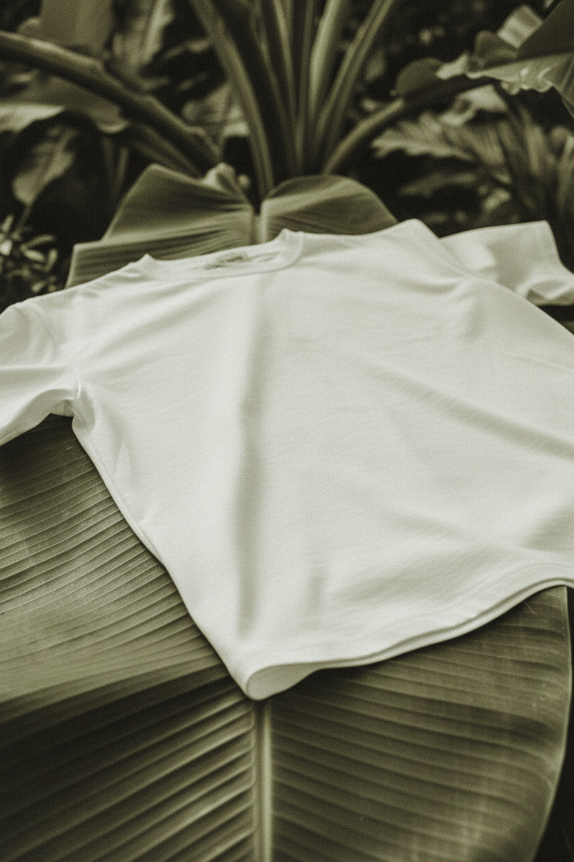 T-shirt Gimme unie — macro détail tissu