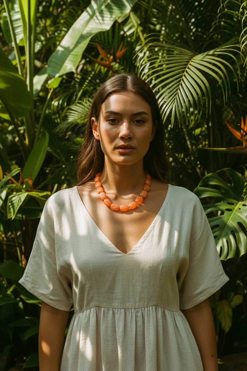 Collier Gimme perles — porté jungle