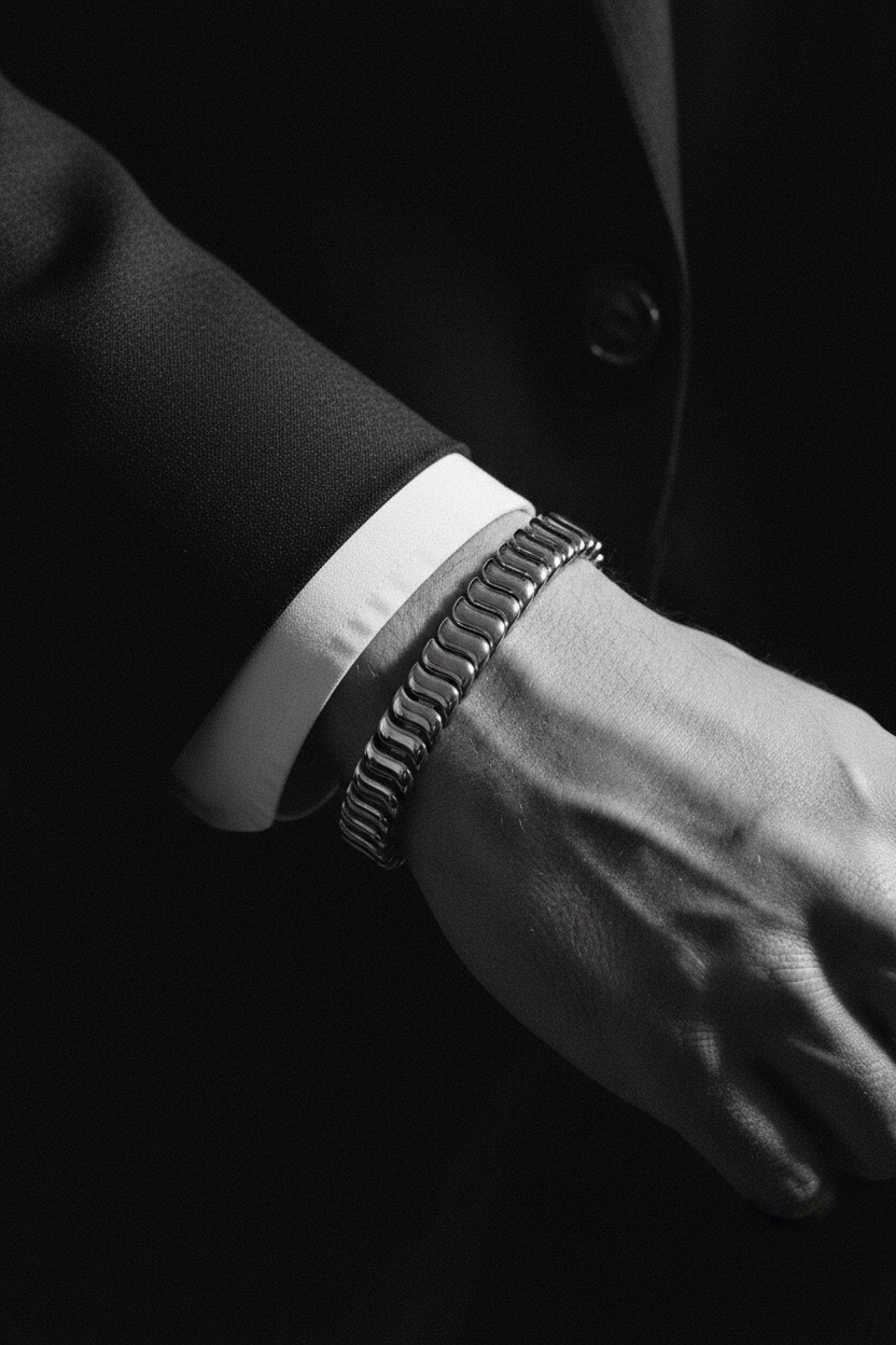 Bracelet VELKA en maillon — lifestyle costume charcoal